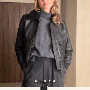 Banana Republic Factory Black Leather jacket small- medium new